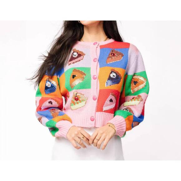 QUEEN OF SPARKLES Sweaters - NEW QUEEN OF SPARKLES color block pumpkin pie sweater in pink multi